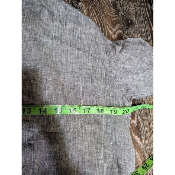 J Jill Love Linen Tunic Shirt Small Gray Long Sleeve - Picture 7 of 8